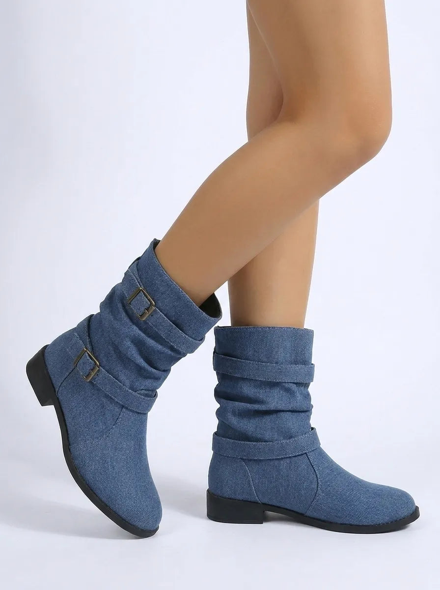 Bequeme Damen Stiefeletten Mit Niedrigem Absatz