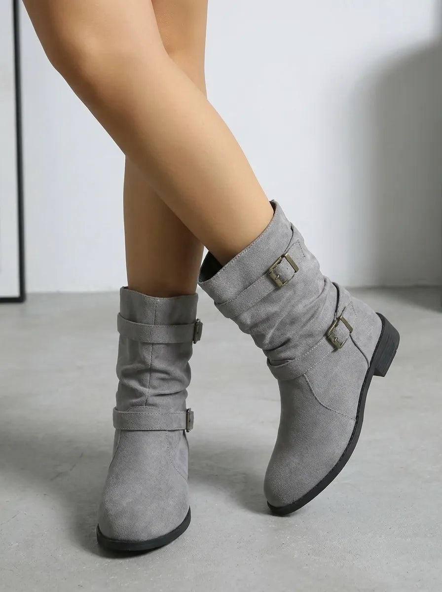 Bequeme Damen Stiefeletten Mit Niedrigem Absatz