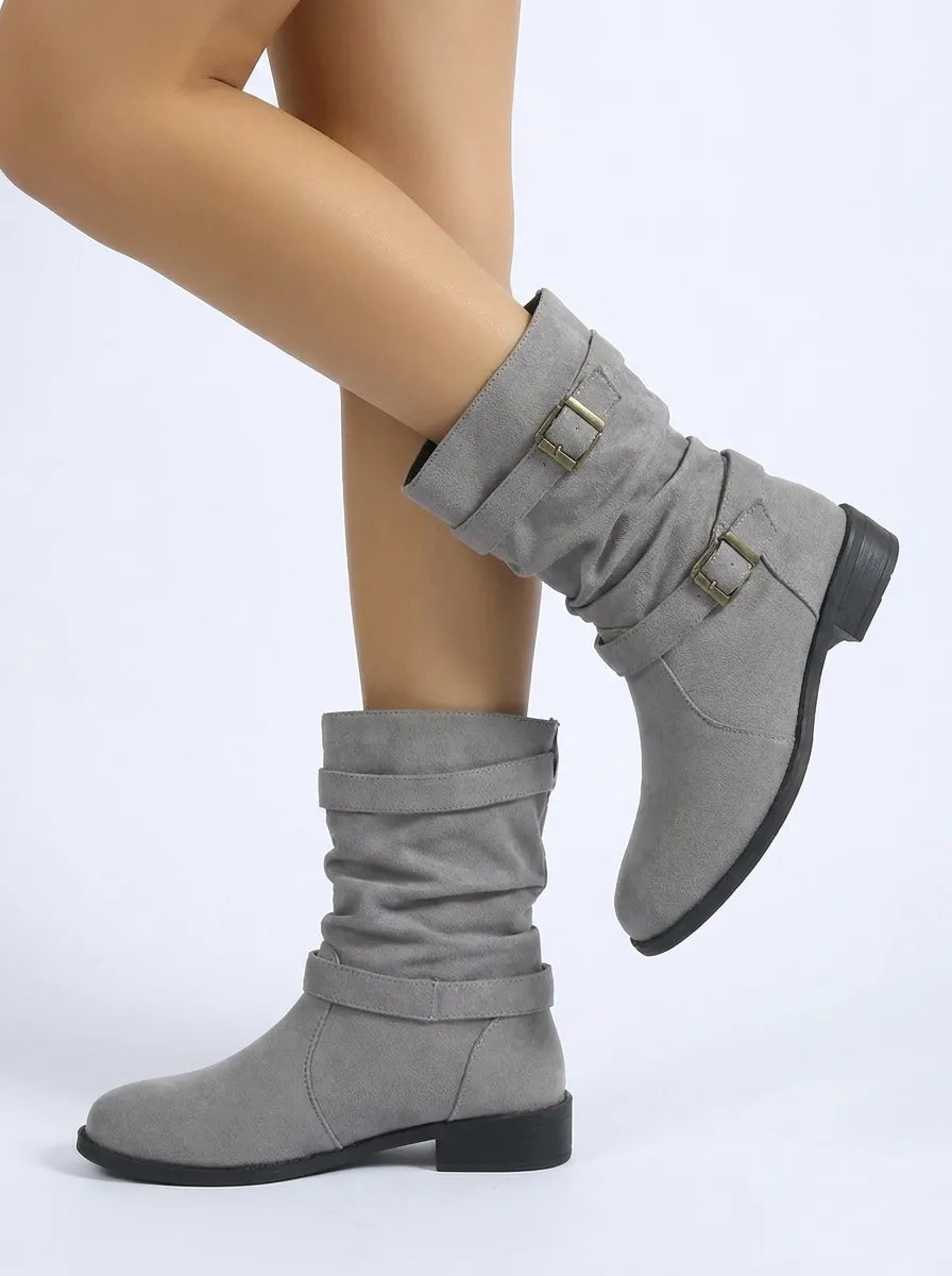 Bequeme Damen Stiefeletten Mit Niedrigem Absatz