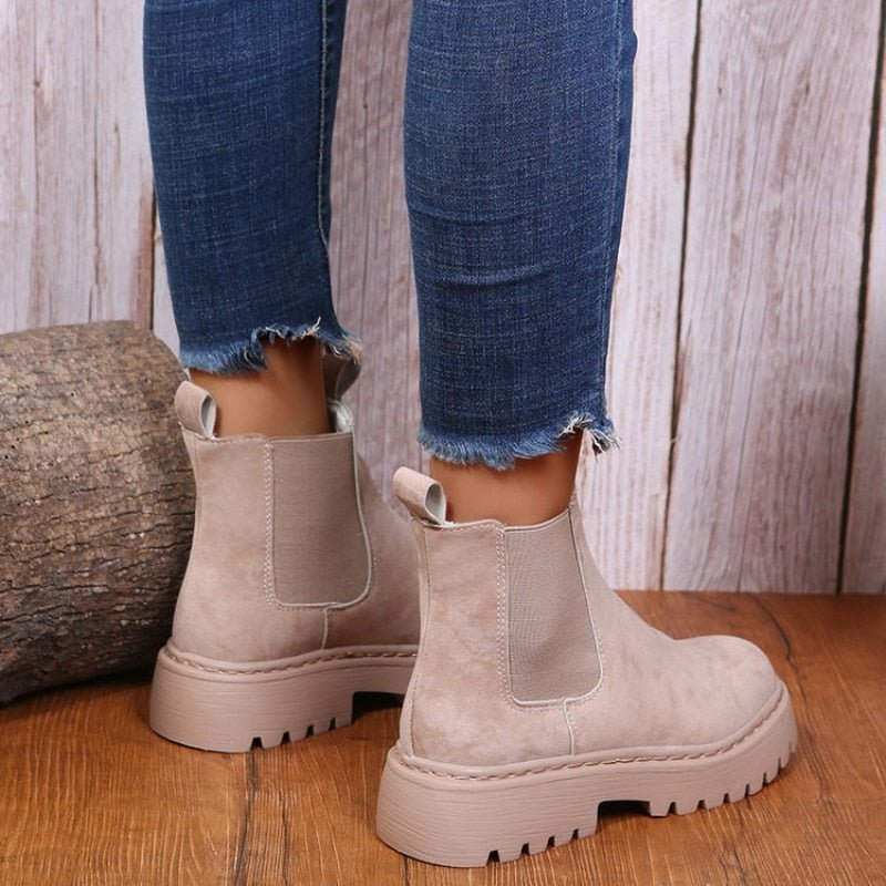 Gemütliche Damen Stiefeletten mit Kunstfellfutter