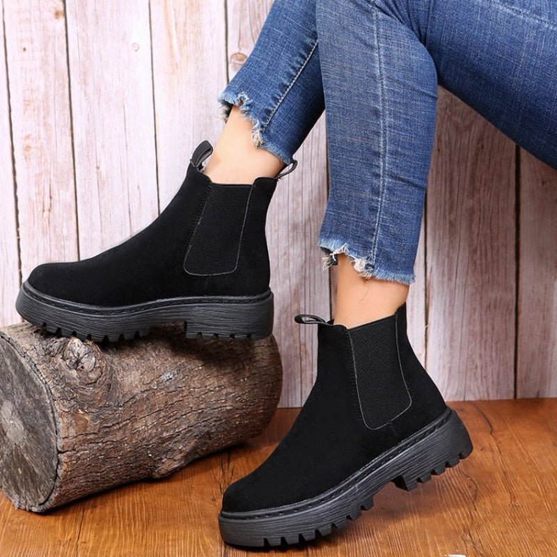 Gemütliche Damen Stiefeletten mit Kunstfellfutter