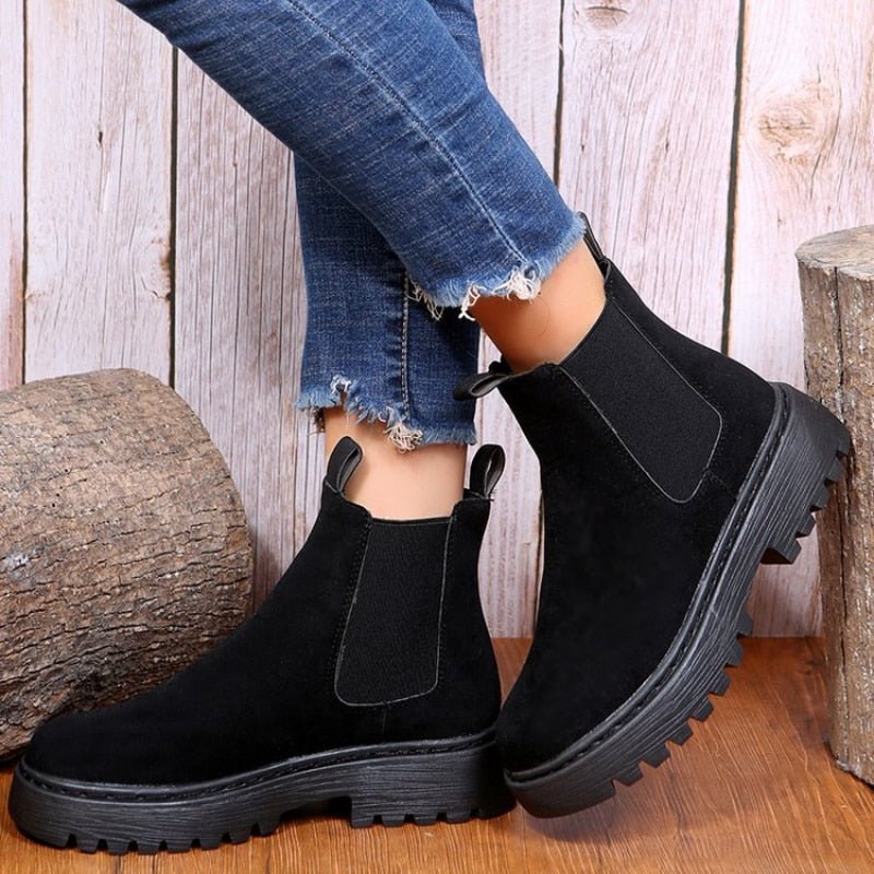 Gemütliche Damen Stiefeletten mit Kunstfellfutter