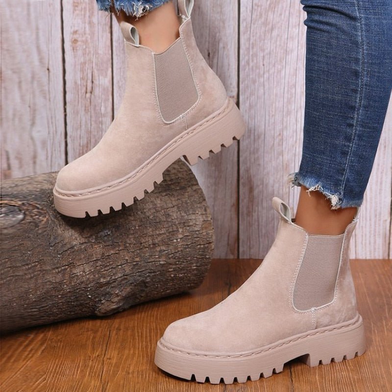 Gemütliche Damen Stiefeletten mit Kunstfellfutter