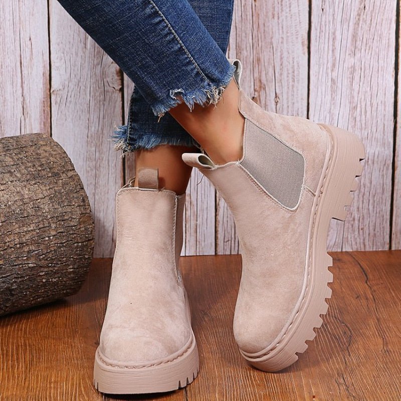 Gemütliche Damen Stiefeletten mit Kunstfellfutter