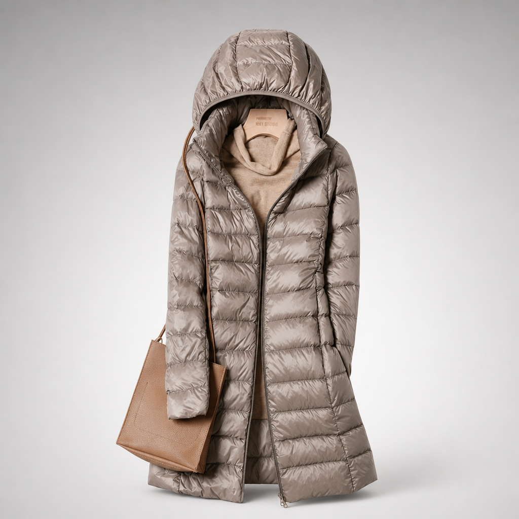 Ultraleichte Damen Steppjacke mit Abnehmbarer Kapuze