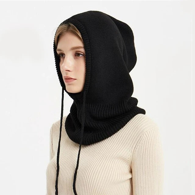 Unisex Strickmütze mit Verstellbarem Kordelzug