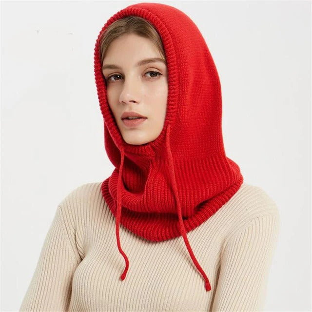 Unisex Strickmütze mit Verstellbarem Kordelzug