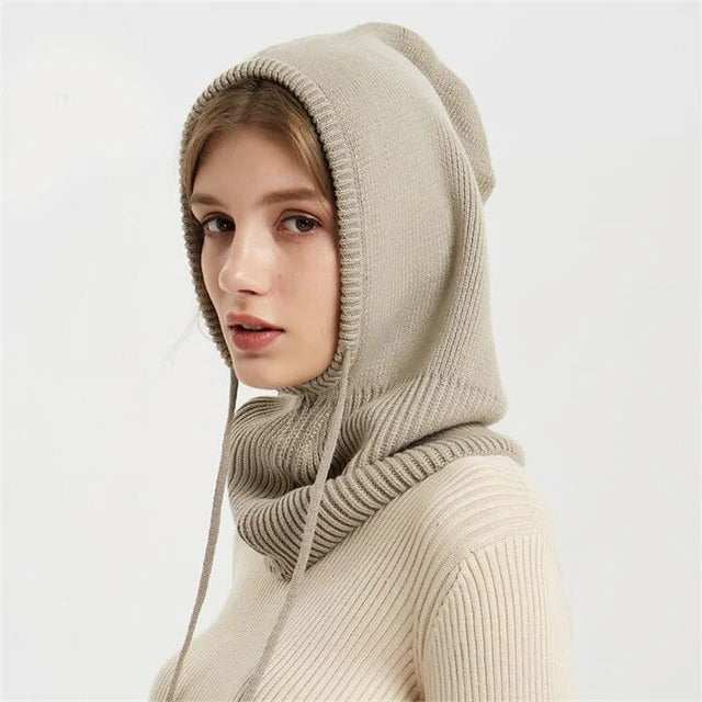 Unisex Strickmütze mit Verstellbarem Kordelzug