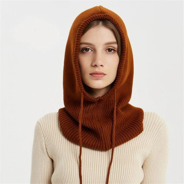 Unisex Strickmütze mit Verstellbarem Kordelzug