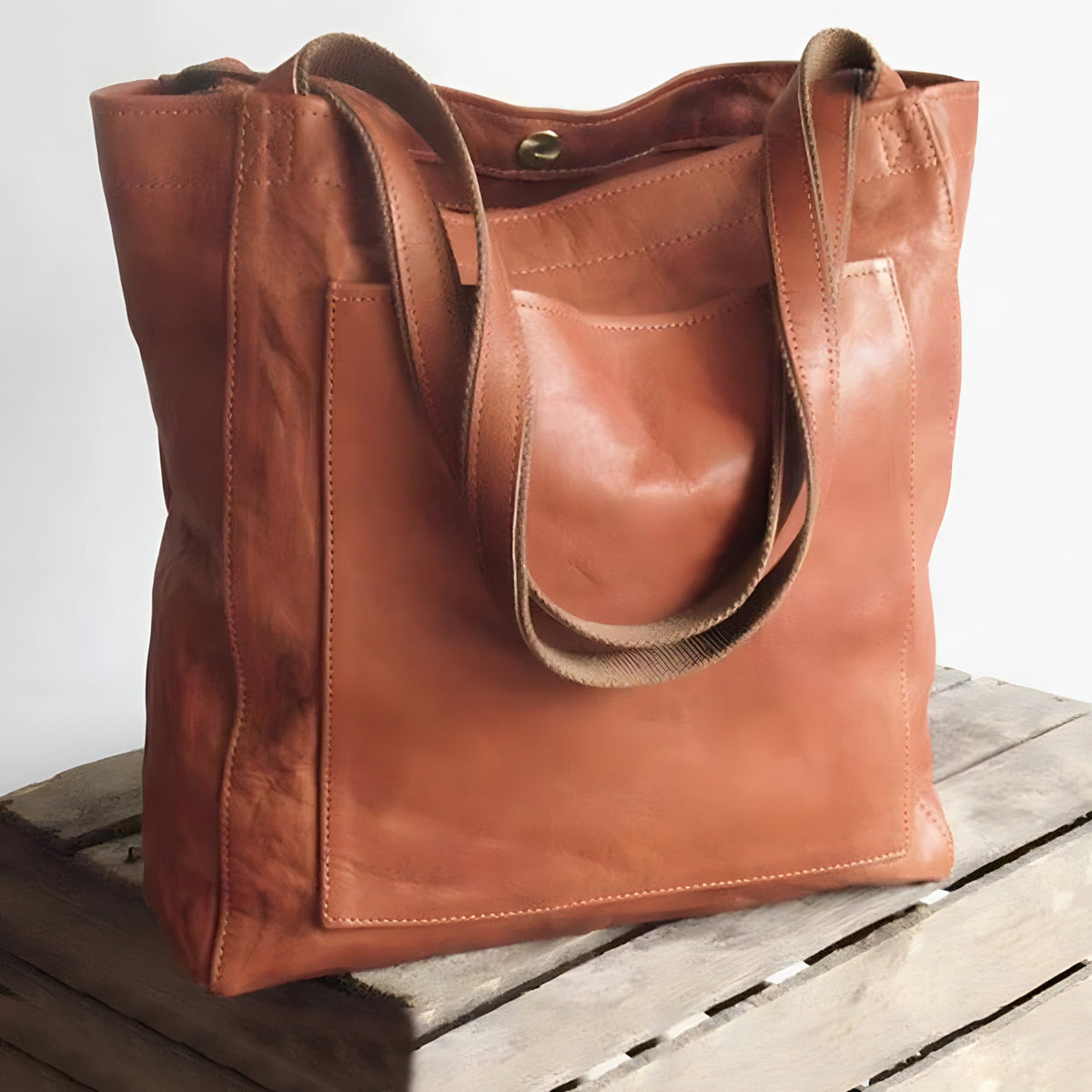 Geräumige Damen Handtasche aus Kunstleder mit Reissverschluss