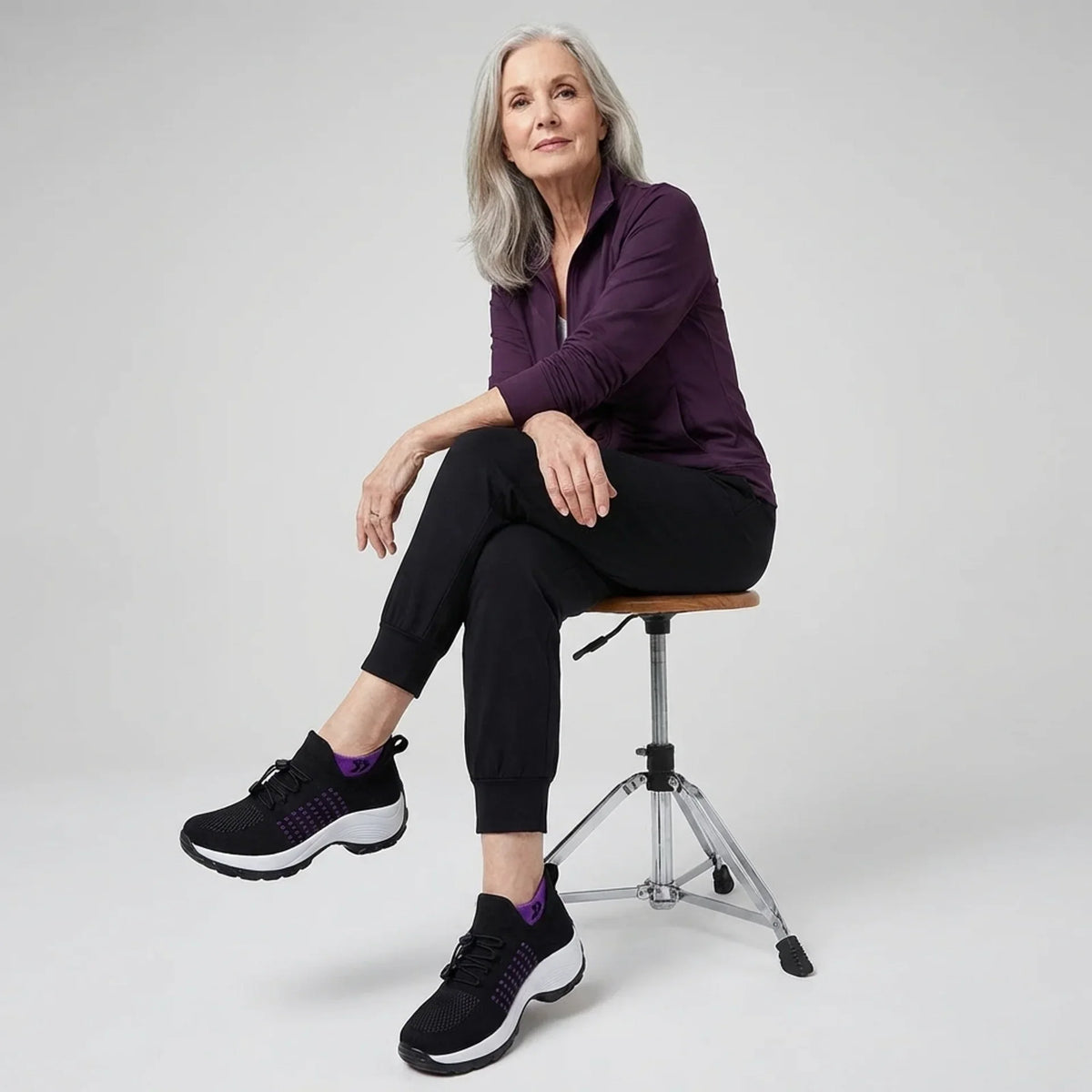 Damen Orthopädische Strick-Sneaker mit Dämpfung und Stretch
