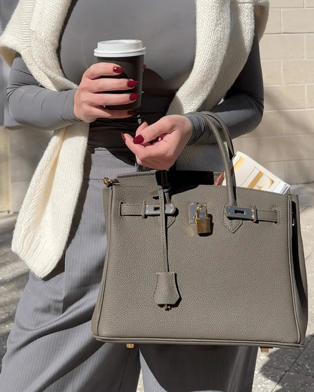 Elegante Damen Handtasche Aus Leder Mit Henkel