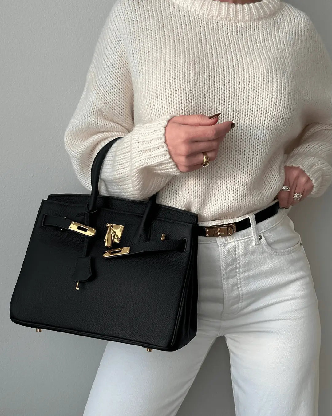 Elegante Damen Handtasche Aus Leder Mit Henkel