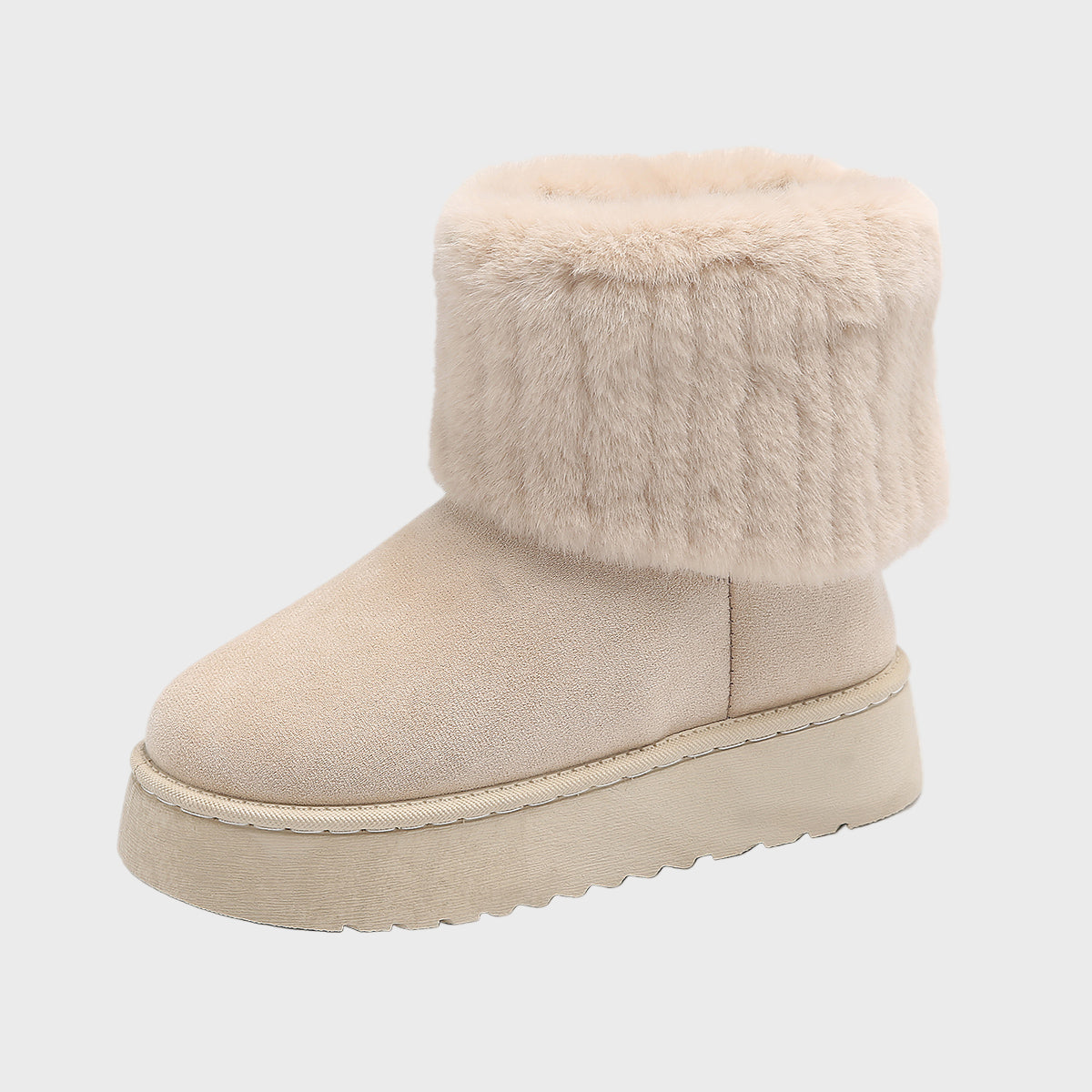 Damen Plateau Stiefel Mit Stabilem Absatz Und Polstersohle