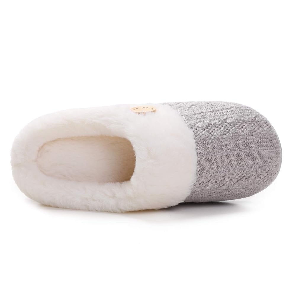 Fleece Hausschuhe zum Reinschlüpfen mit Rutschfester Sohle