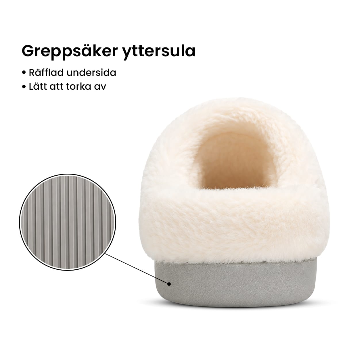 Fleece Hausschuhe zum Reinschlüpfen mit Rutschfester Sohle