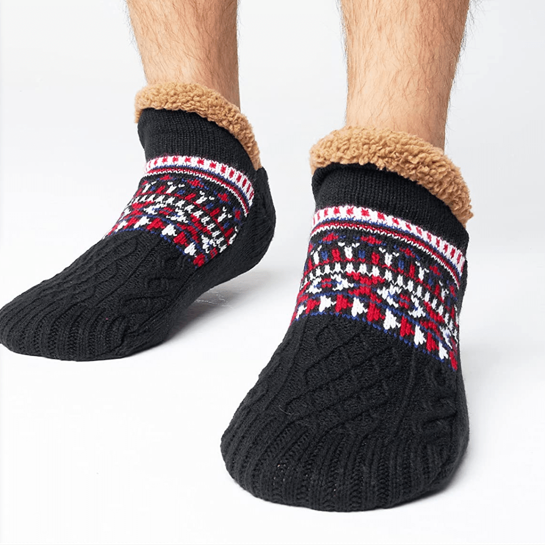 Thermosocken mit Fleecefutter und Antirutsch Noppen