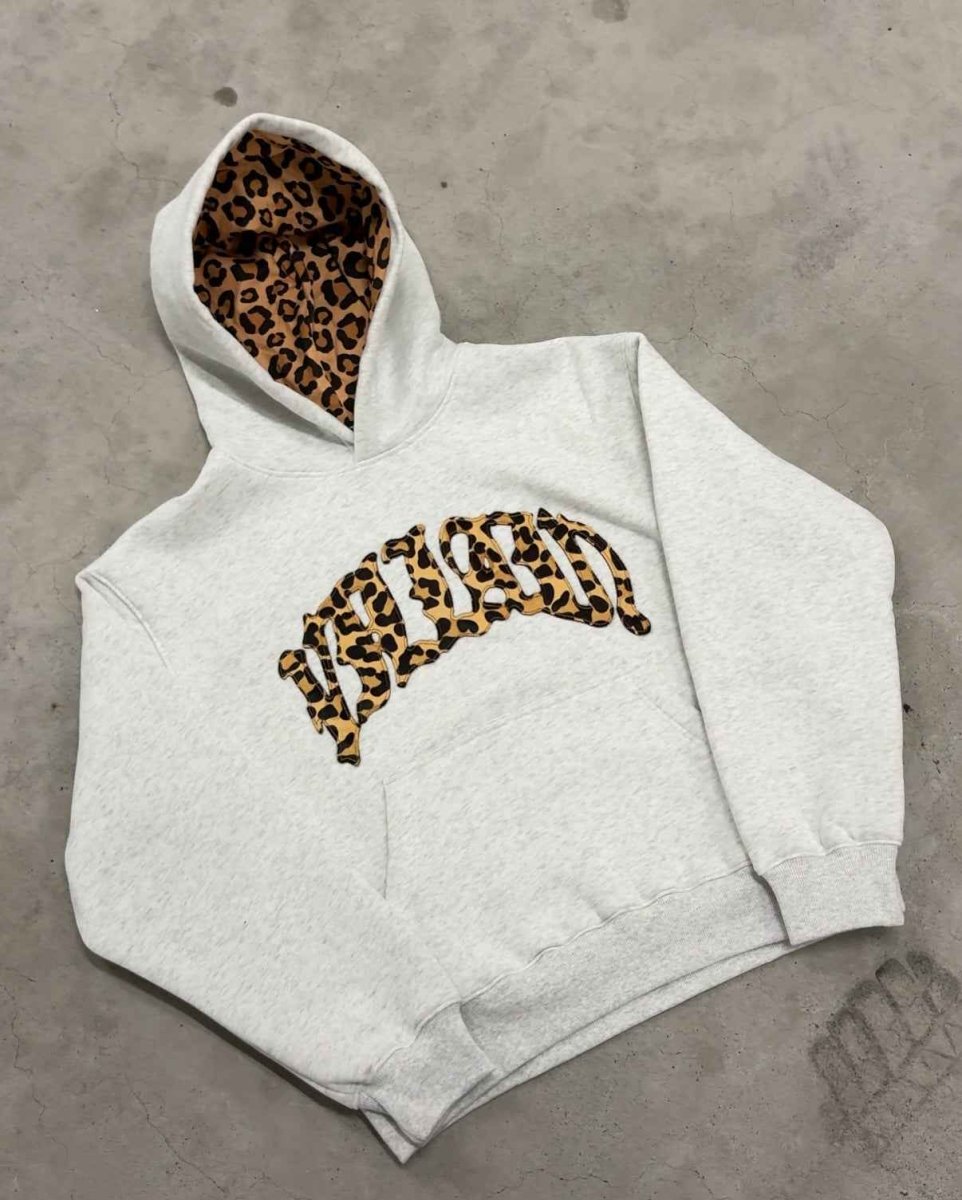 Damen Hoodie mit Leopardenmuster Applikation