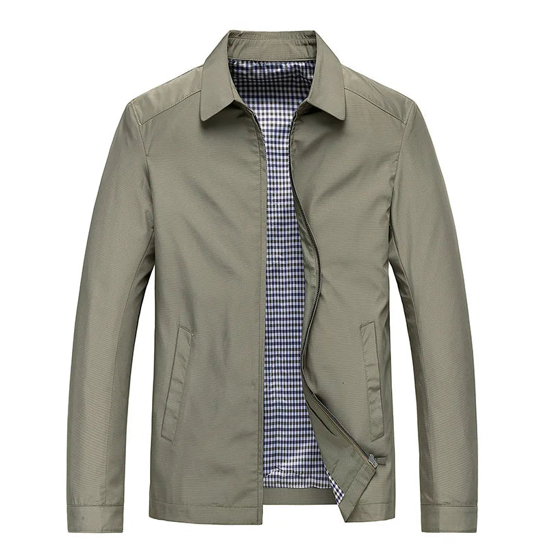 Leichte Herrenjacke mit Kragen und durchgehendem Reissverschluss