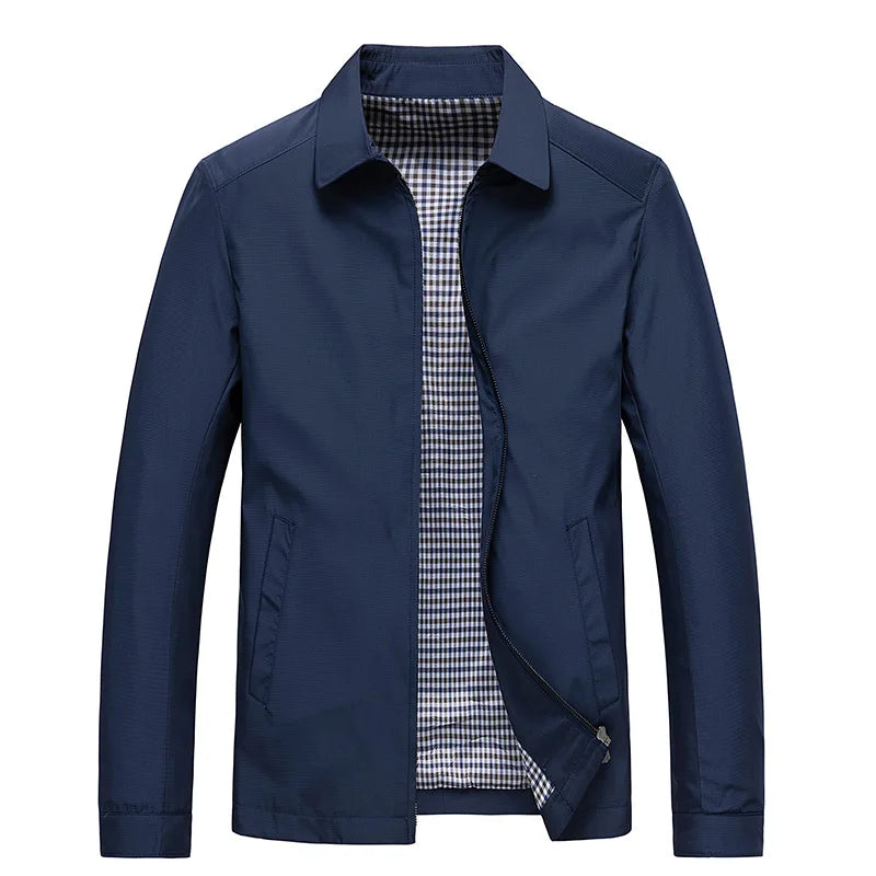 Leichte Herrenjacke mit Kragen und durchgehendem Reissverschluss