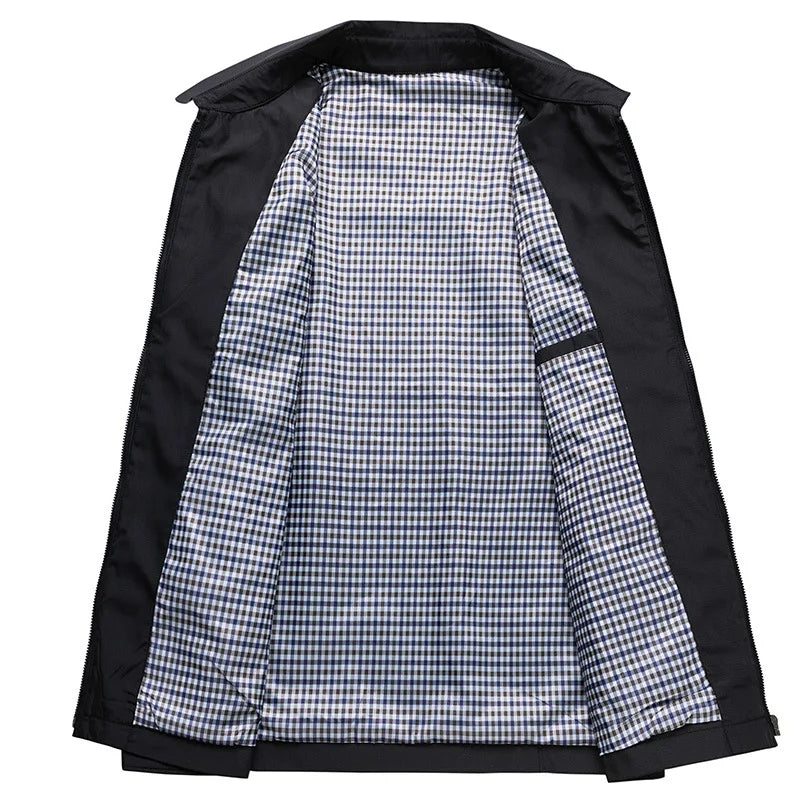 Leichte Herrenjacke mit Kragen und durchgehendem Reissverschluss