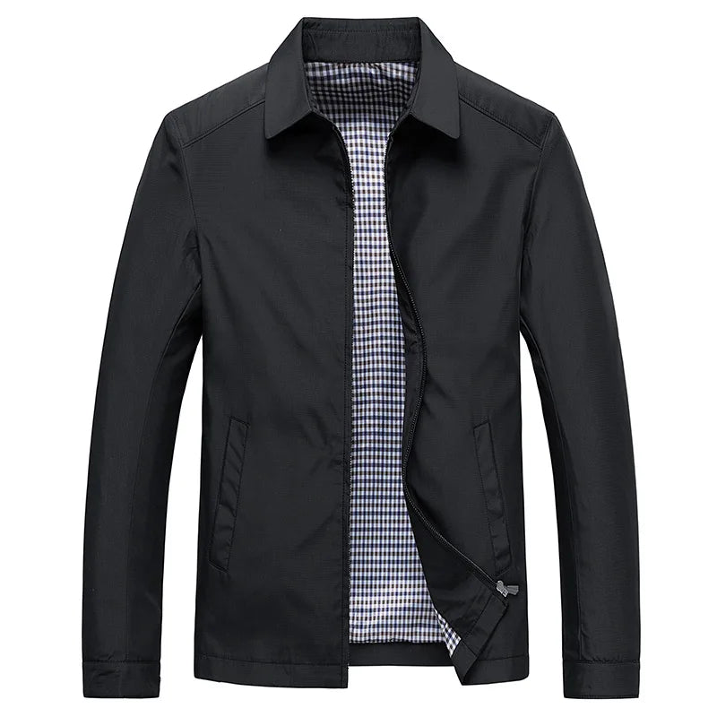 Leichte Herrenjacke mit Kragen und durchgehendem Reissverschluss