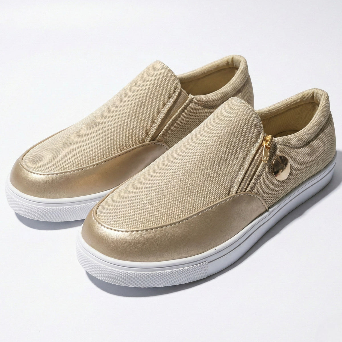 Damen Sneaker mit Seitenreissverschluss und atmungsaktivem Obermaterial
