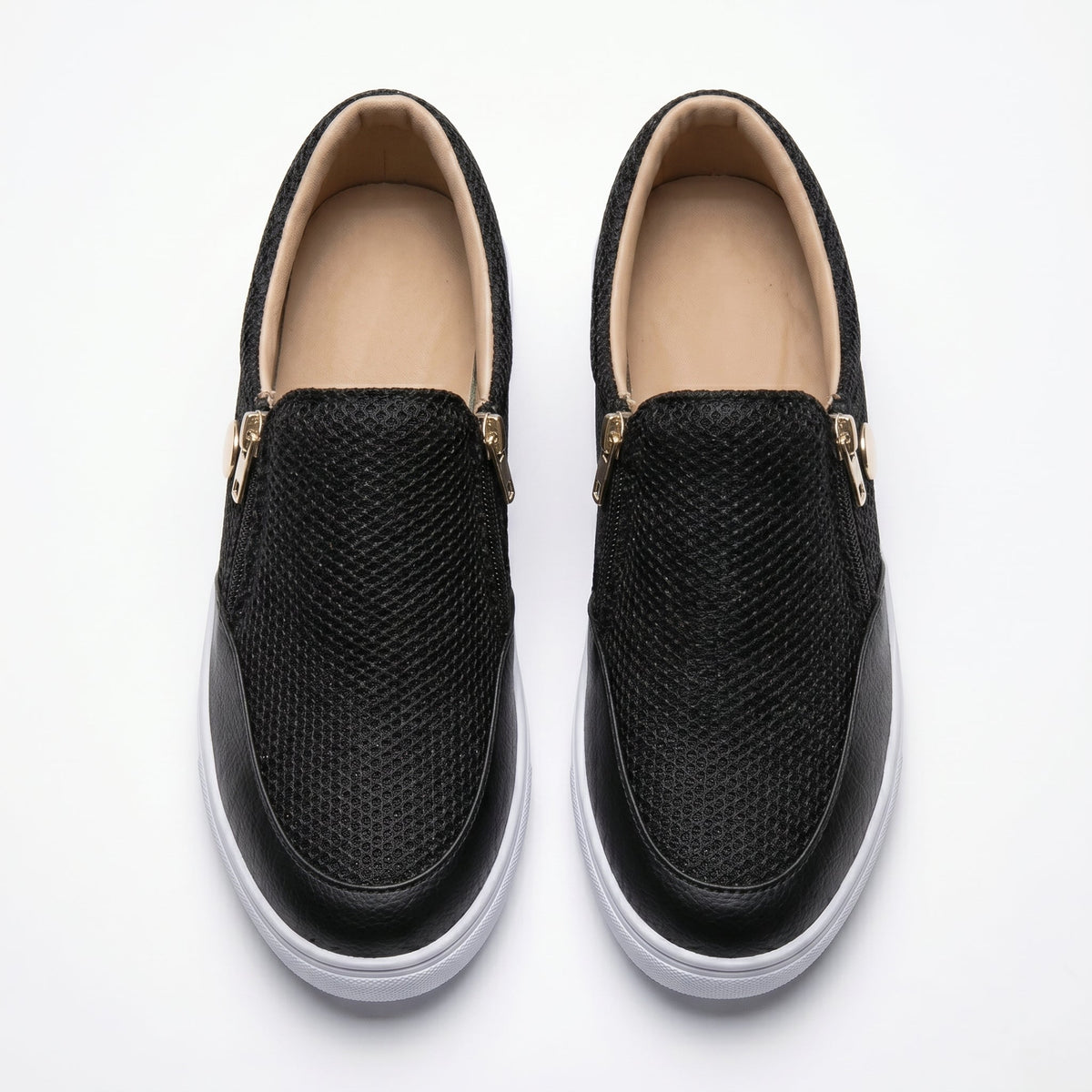 Damen Sneaker mit Seitenreissverschluss und atmungsaktivem Obermaterial