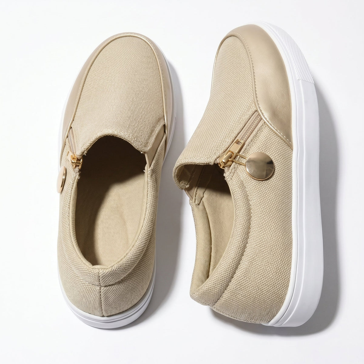 Damen Sneaker mit Seitenreissverschluss und atmungsaktivem Obermaterial
