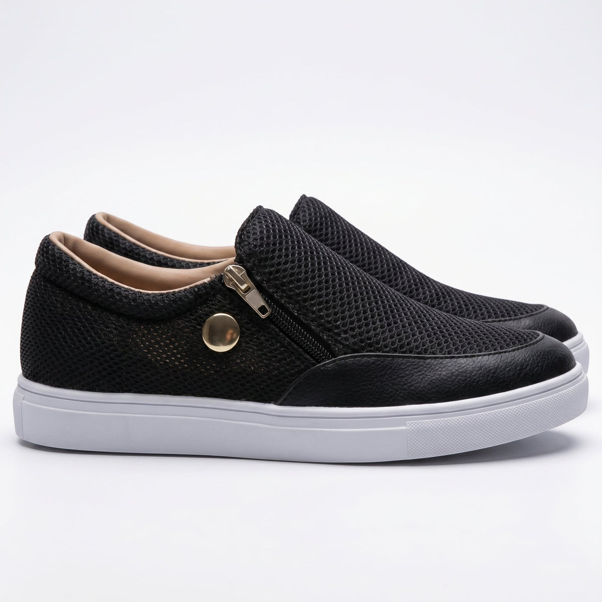 Damen Sneaker mit Seitenreissverschluss und atmungsaktivem Obermaterial