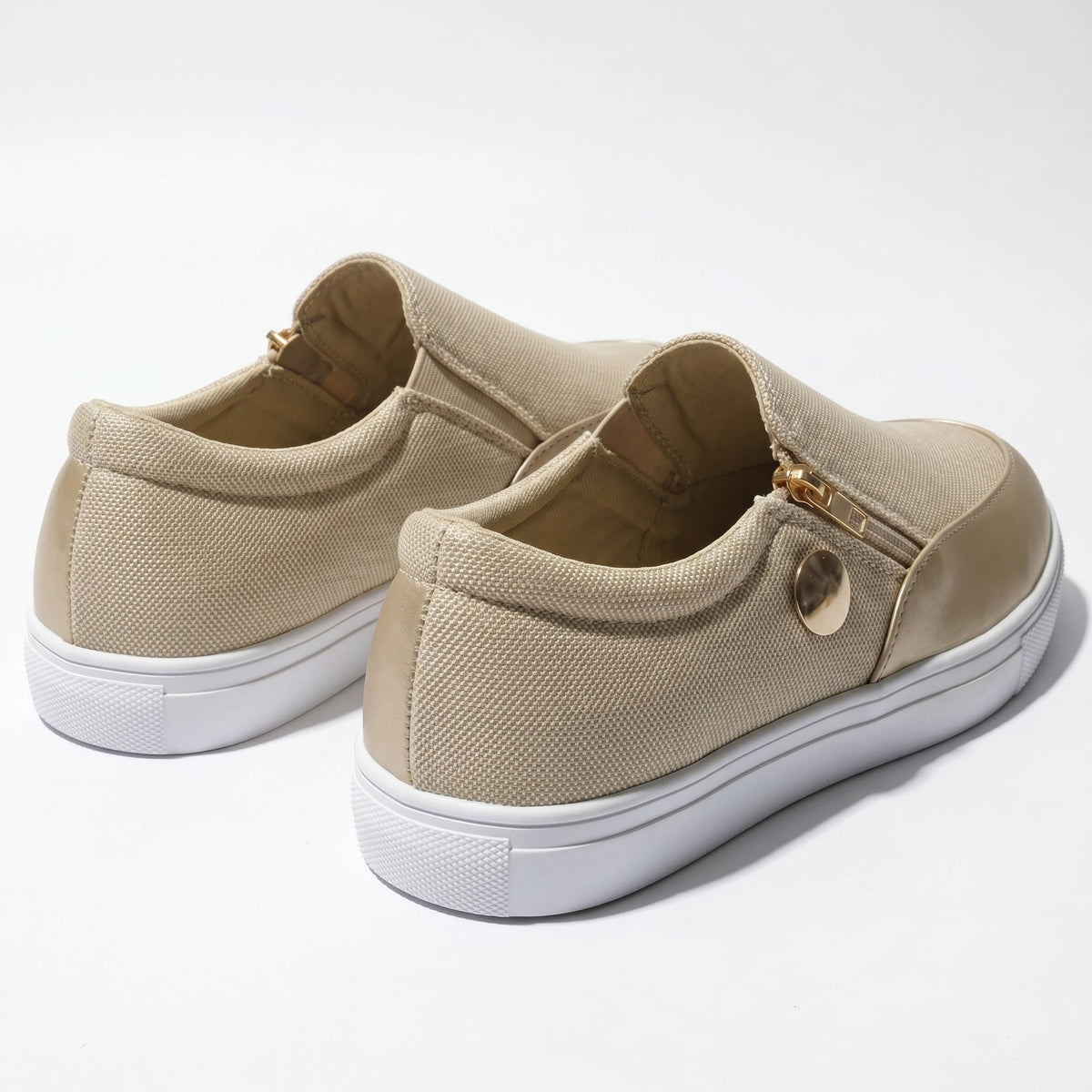 Damen Sneaker mit Seitenreissverschluss und atmungsaktivem Obermaterial
