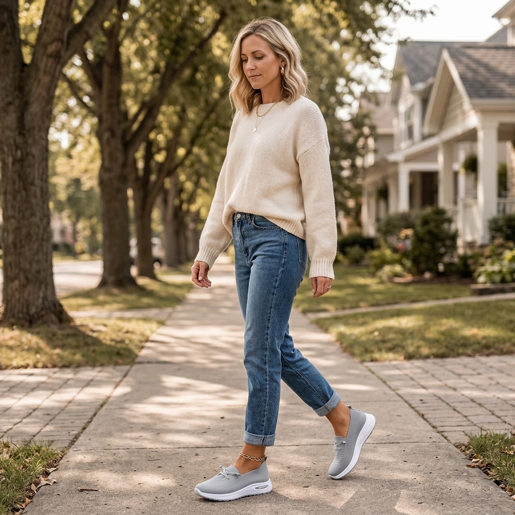 Leichte Damen Strick Sneaker zum Hineinschlüpfen