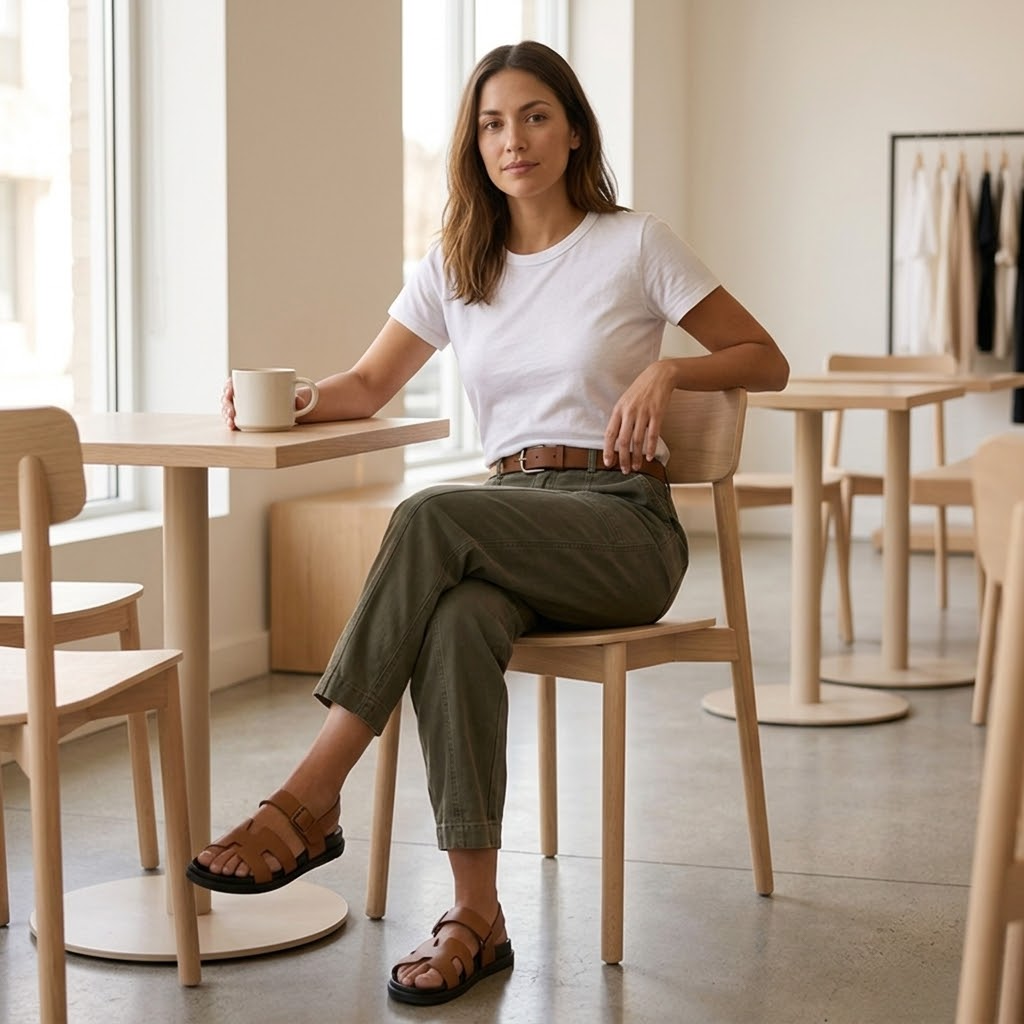 Hochgeschnittene Karottenhose mit Saumdetail für Büro und Freizeit