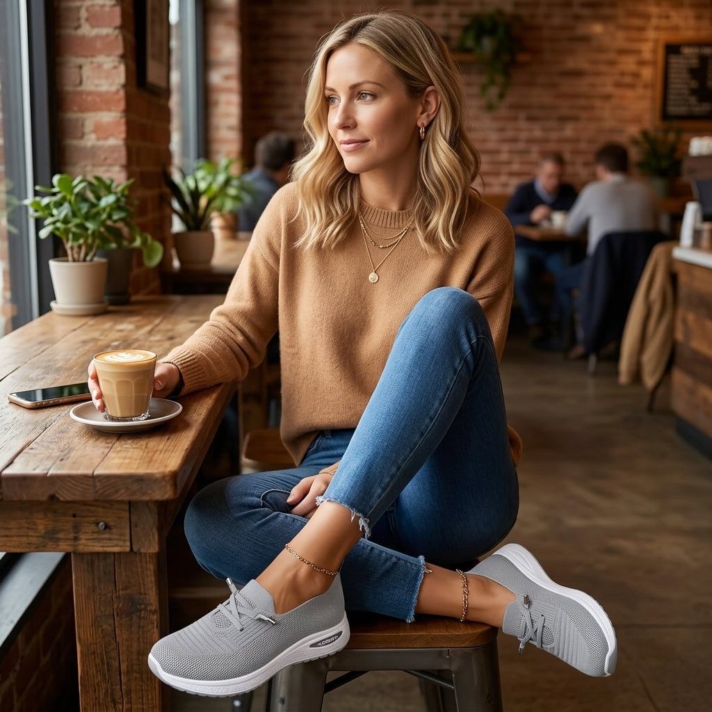 Leichte Damen Strick Sneaker zum Hineinschlüpfen