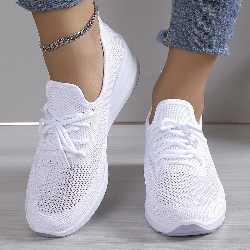 Damen Keil Sneaker mit atmungsaktivem Mesh