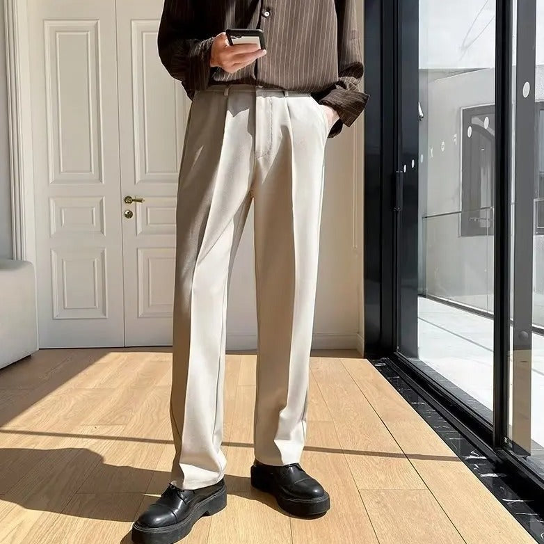 Slim Fit Anzughose | Faltendesign