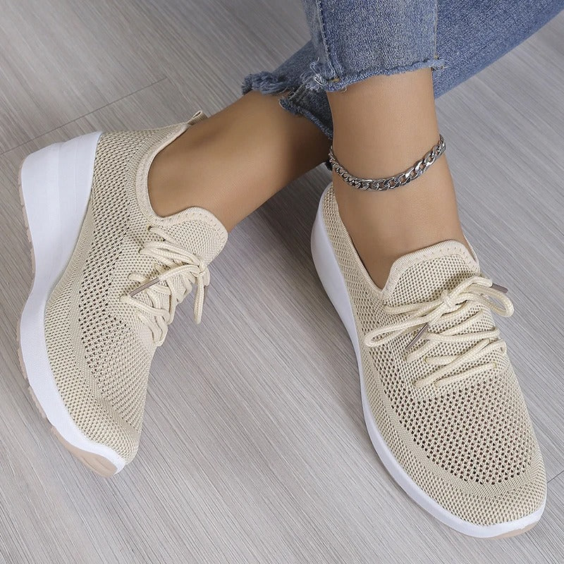 Damen Keil Sneaker mit atmungsaktivem Mesh