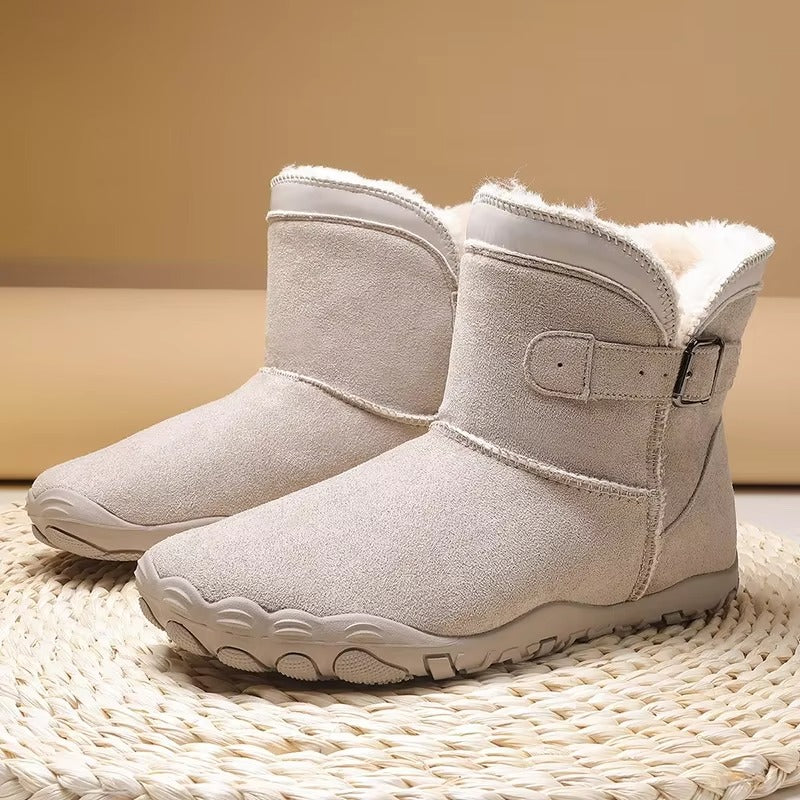 Unisex Gefütterte Barfuß Winterstiefel mit Breiter Zehenbox