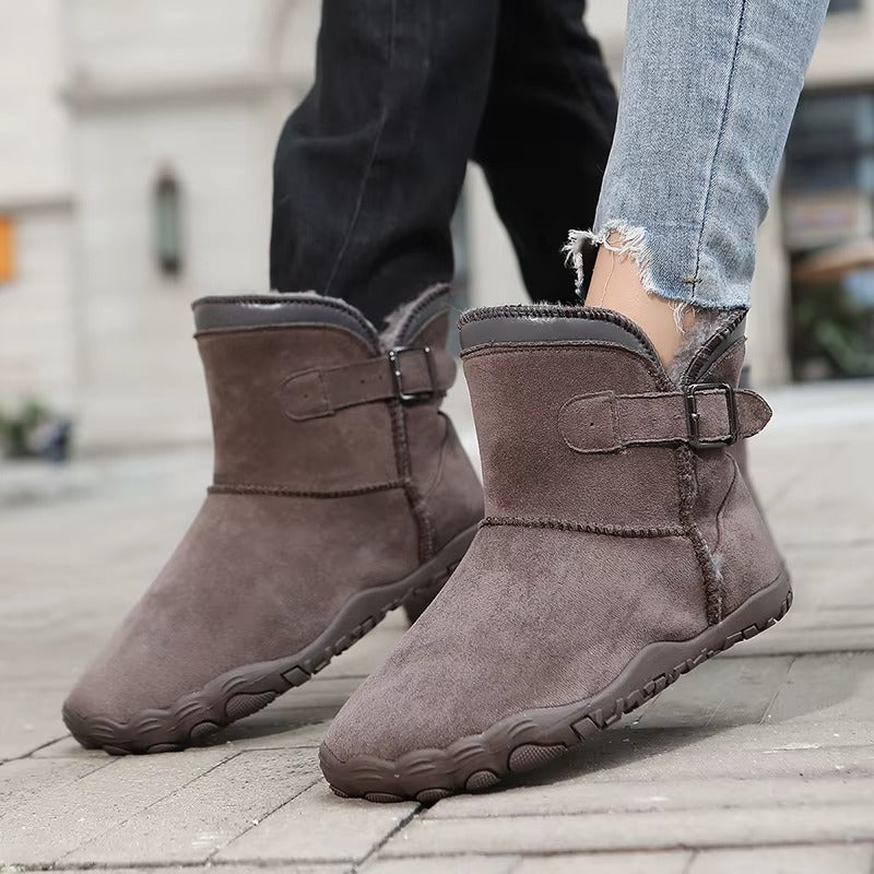 Unisex Gefütterte Barfuß Winterstiefel mit Breiter Zehenbox