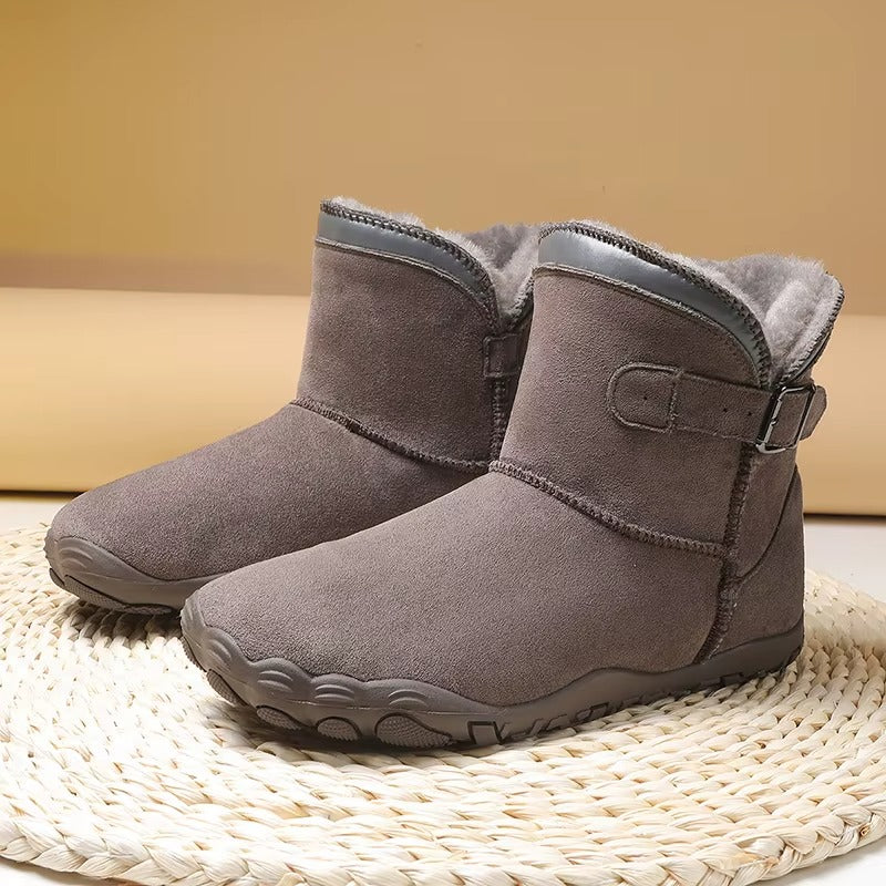 Unisex Gefütterte Barfuß Winterstiefel mit Breiter Zehenbox