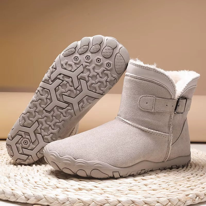 Unisex Gefütterte Barfuß Winterstiefel mit Breiter Zehenbox