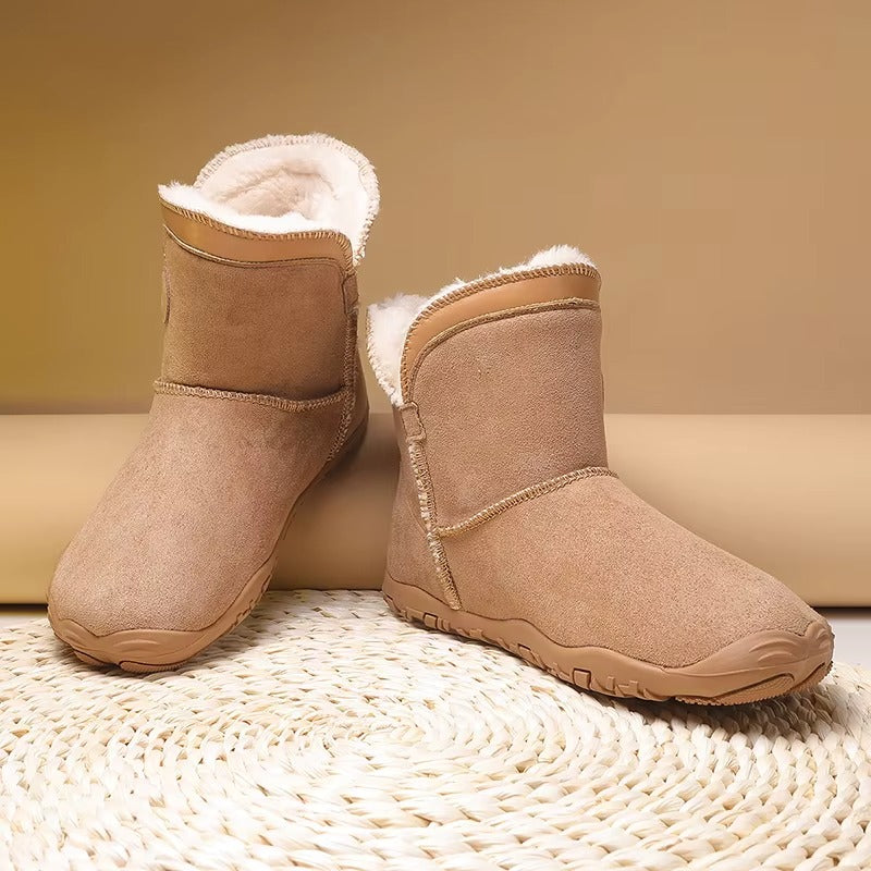 Unisex Gefütterte Barfuß Winterstiefel mit Breiter Zehenbox