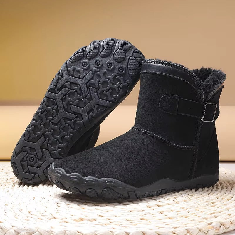 Unisex Gefütterte Barfuß Winterstiefel mit Breiter Zehenbox