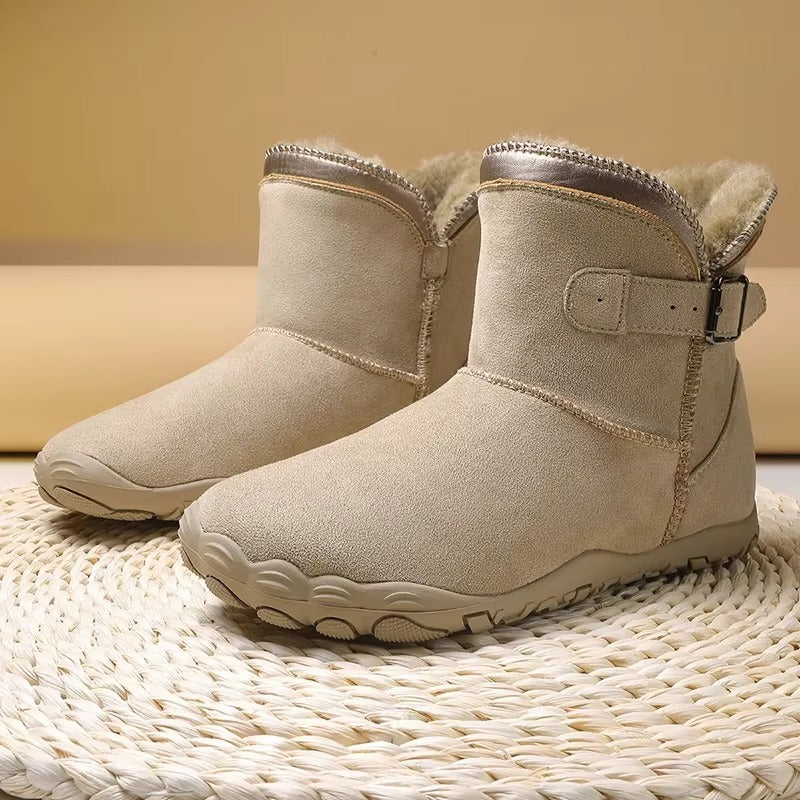 Unisex Gefütterte Barfuß Winterstiefel mit Breiter Zehenbox