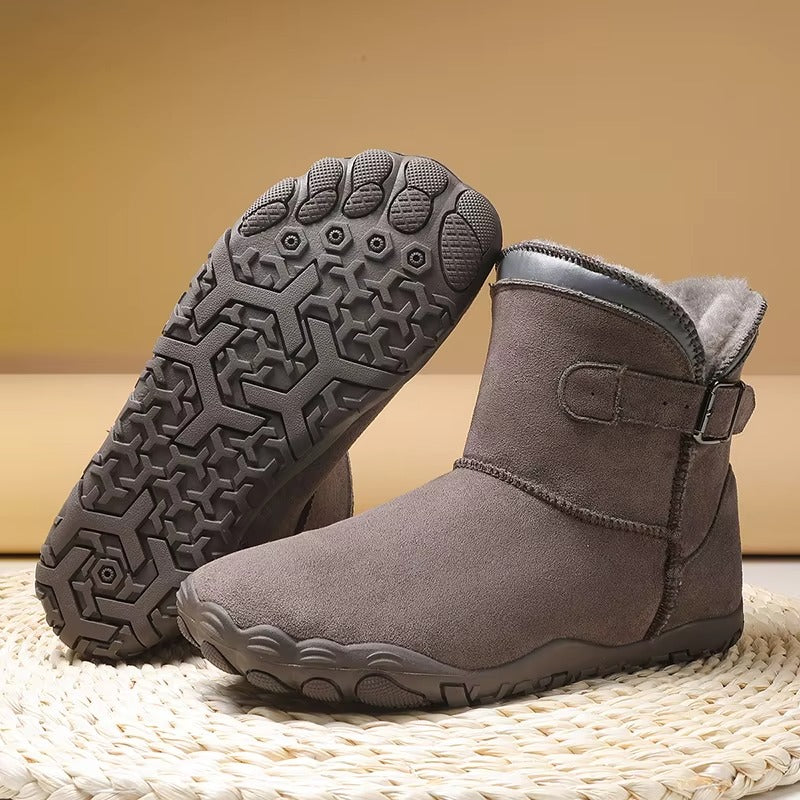 Unisex Gefütterte Barfuß Winterstiefel mit Breiter Zehenbox