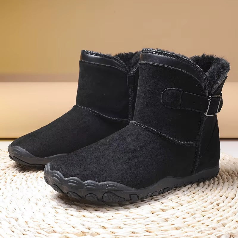 Unisex Gefütterte Barfuß Winterstiefel mit Breiter Zehenbox