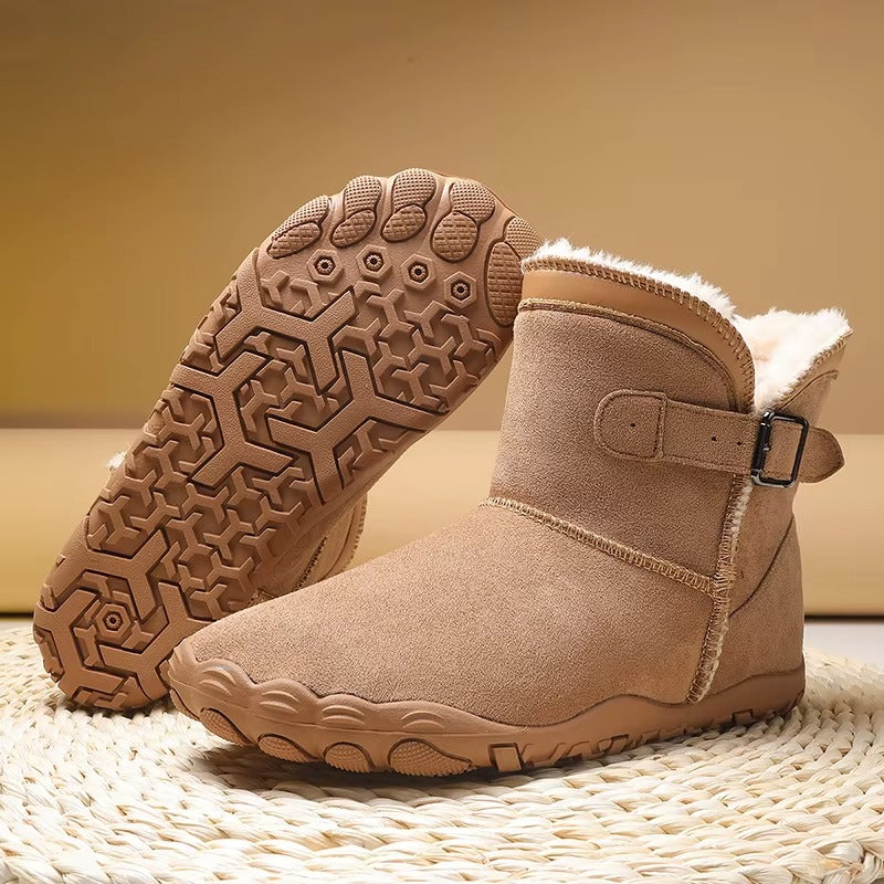 Unisex Gefütterte Barfuß Winterstiefel mit Breiter Zehenbox
