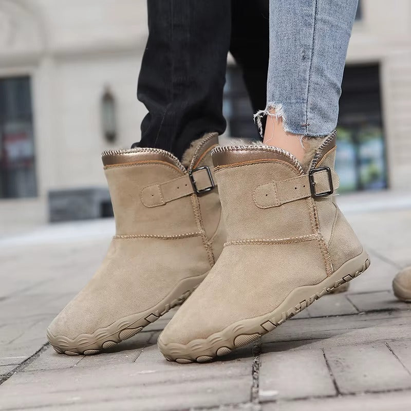 Unisex Gefütterte Barfuß Winterstiefel mit Breiter Zehenbox