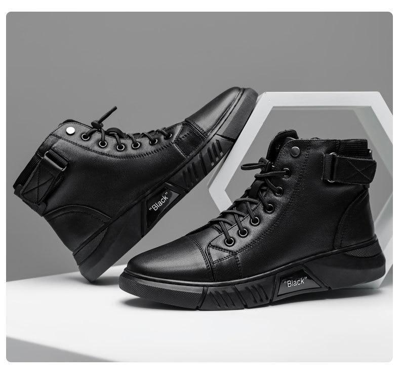 Robuste Herren Stiefel Aus Leder Mit Profilsohle