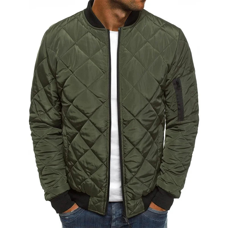 Schmal Geschnittene Herren Steppjacke im Bomber-Stil